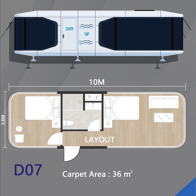 Prefab cheap cabin capsule-house hotel with 2 bedroom (8) Prefab cheap cabin capsule-house hotel with 2 bedroom (8)